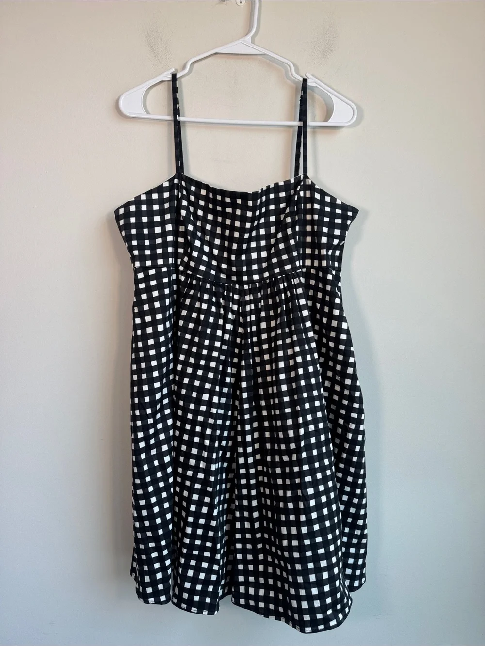 Hutch Bandeau Romper in Black/White Gingham - L